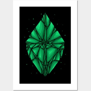 Green diamond Posters and Art